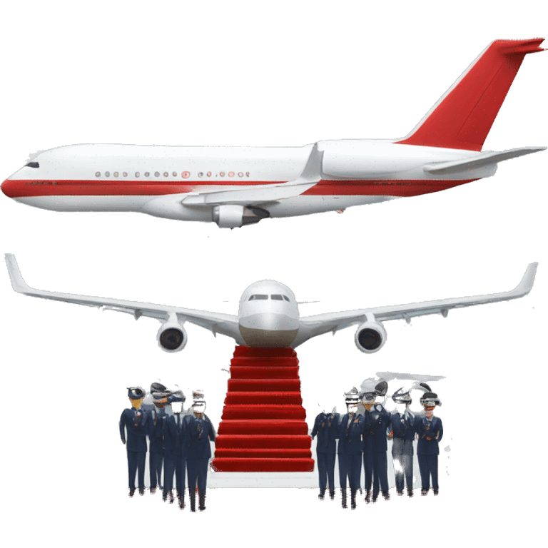 presidential airplane arrival with a red carpet emoji