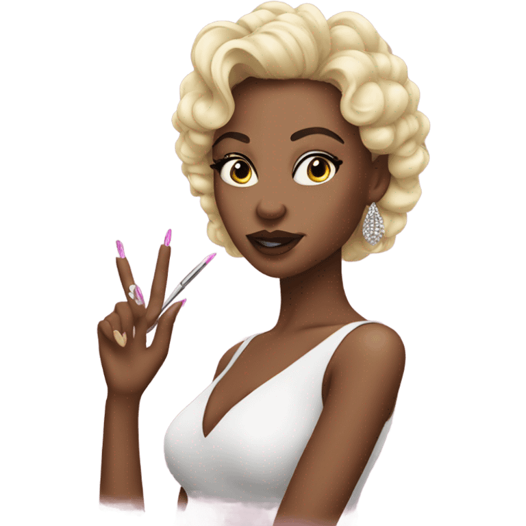 Diva emoji with nails and lashes emoji