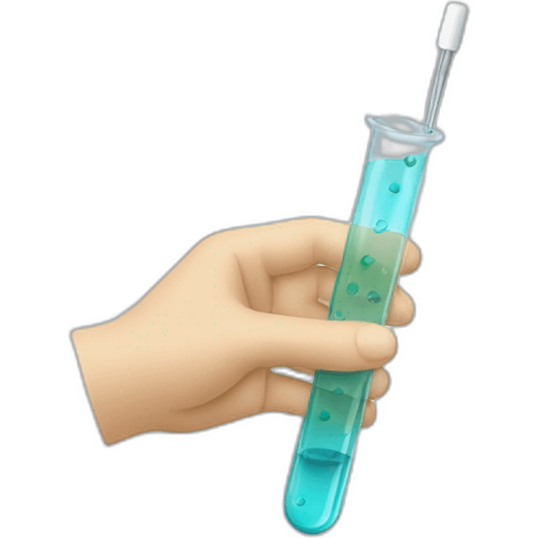 hand holding a chemical pipette emoji