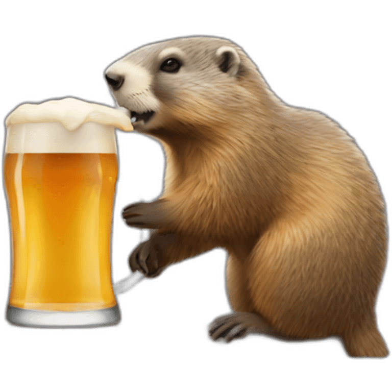 a marmot drinking a beer emoji