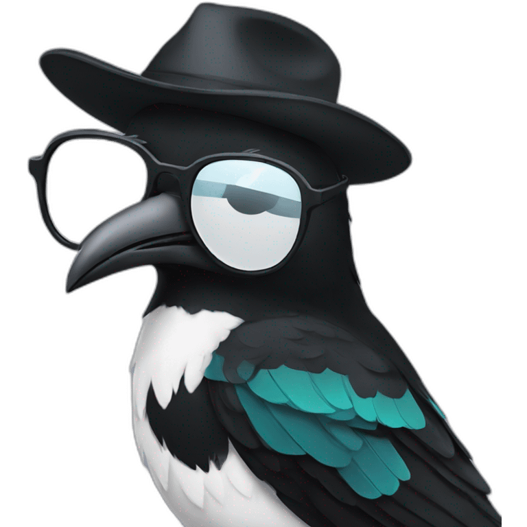 magpie wearing sunglasses emoji