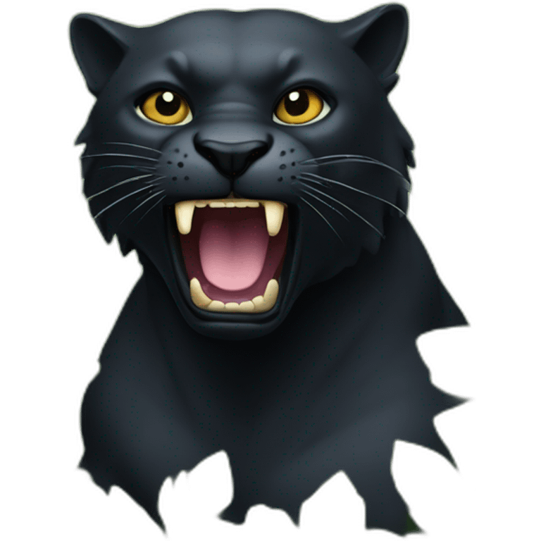 black pantera animal a sharp tooth behind a bush emoji