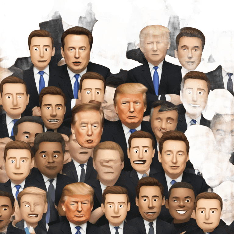 Elon musk  on Donald trump  emoji