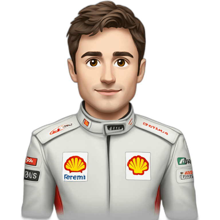 Charles leclerc avec une veste ferrarie emoji