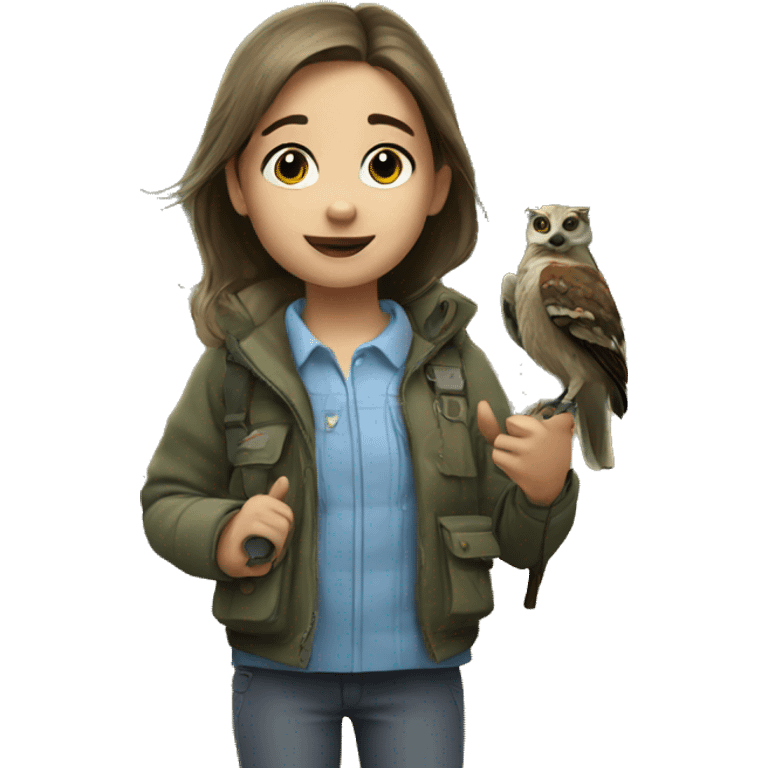 small girl with trailcam emoji