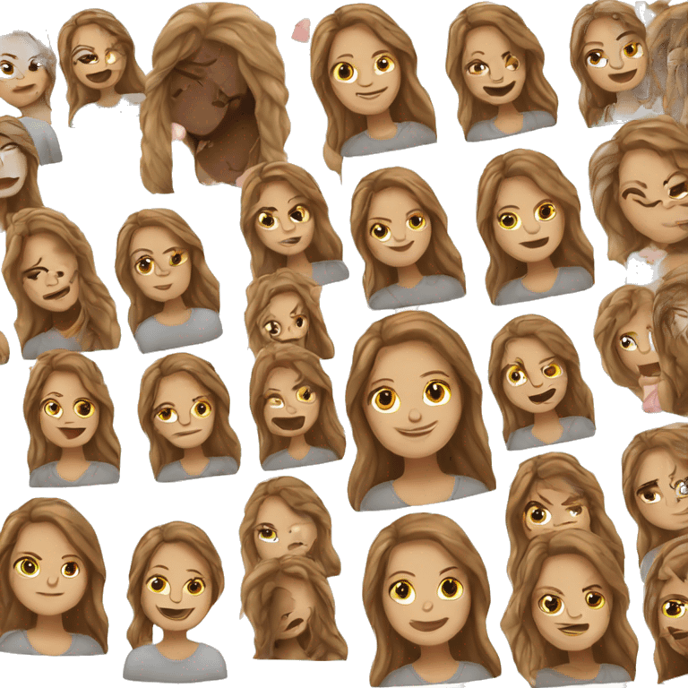 White girl with long brown hair laptop emoji