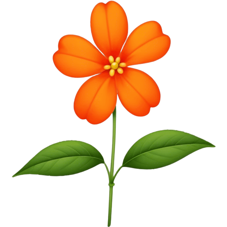 single Orange Impatiens, straight stem emoji