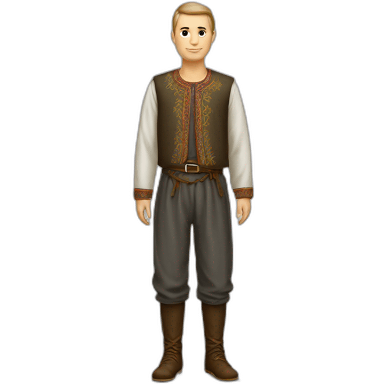 slavic national clothes man full height emoji