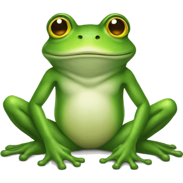 Anthropomorphic Frog sitting down emoji