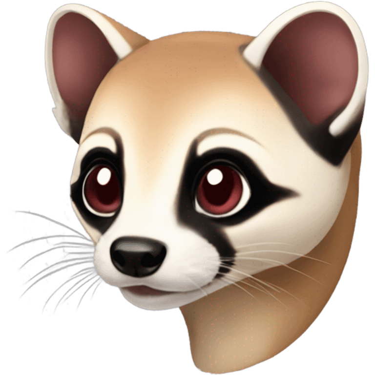 Ruby colored black footed ferret emoji