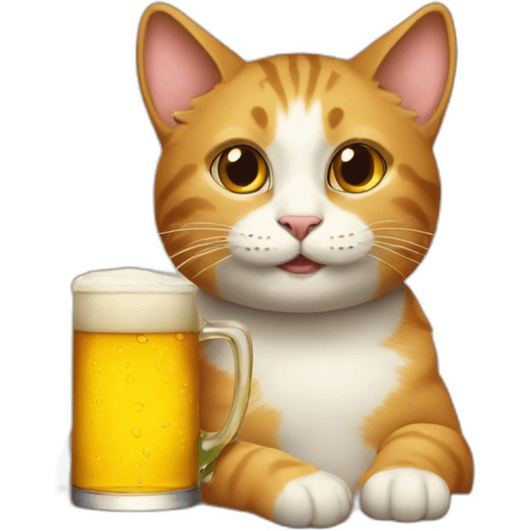 cat drink beer emoji