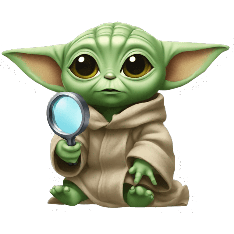  baby yoda holding a magnifying glass emoji