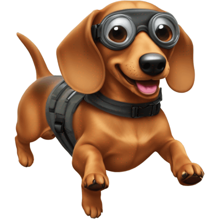 dachshund skydiving emoji