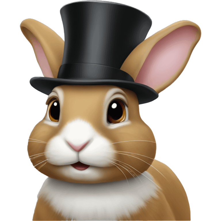 A rabbit with a top hat emoji