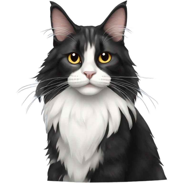 Maine coon with tuxedo on emoji