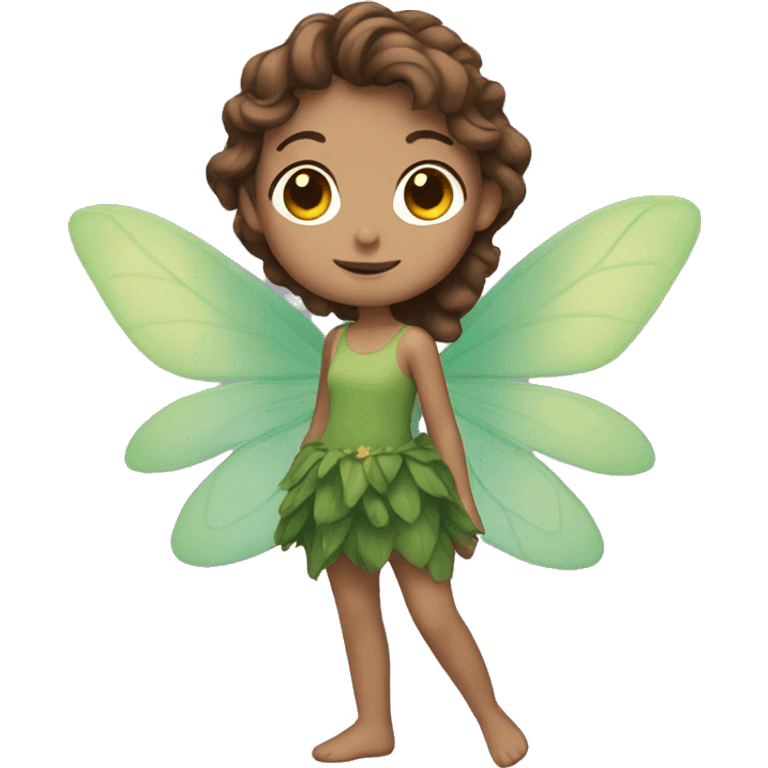 Fairy with brown hair emoji