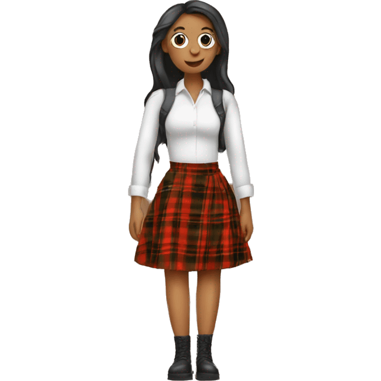 Fall plaid skirt emoji