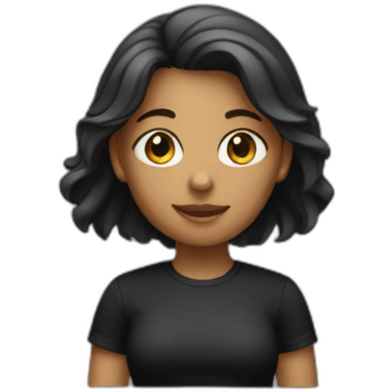 Girl in a black t-shirt  emoji