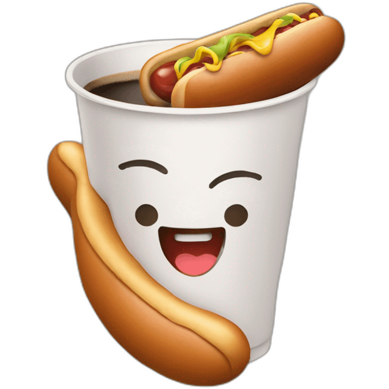 hot dog with coffee emoji