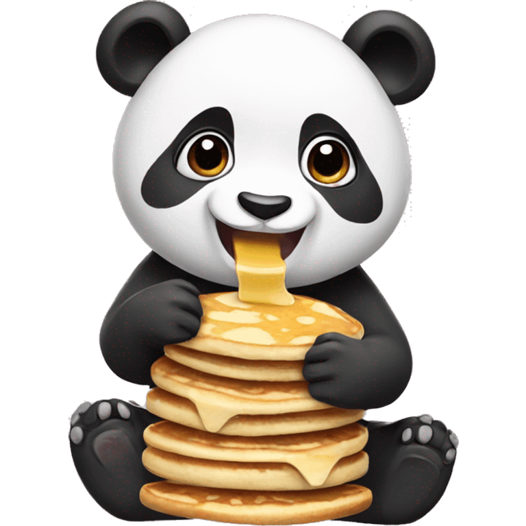 Panda eating pancakes emoji