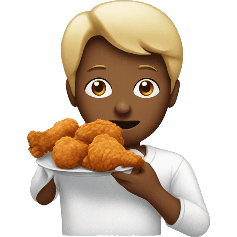  person eating fried chicken  emoji