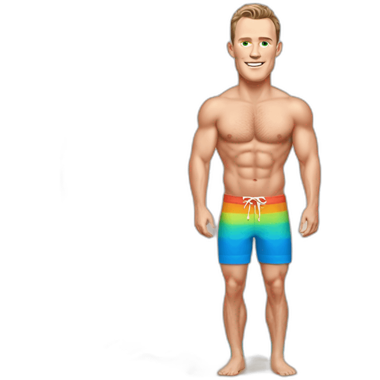 Jonathan Toews as a beach body; rainbow theme emoji