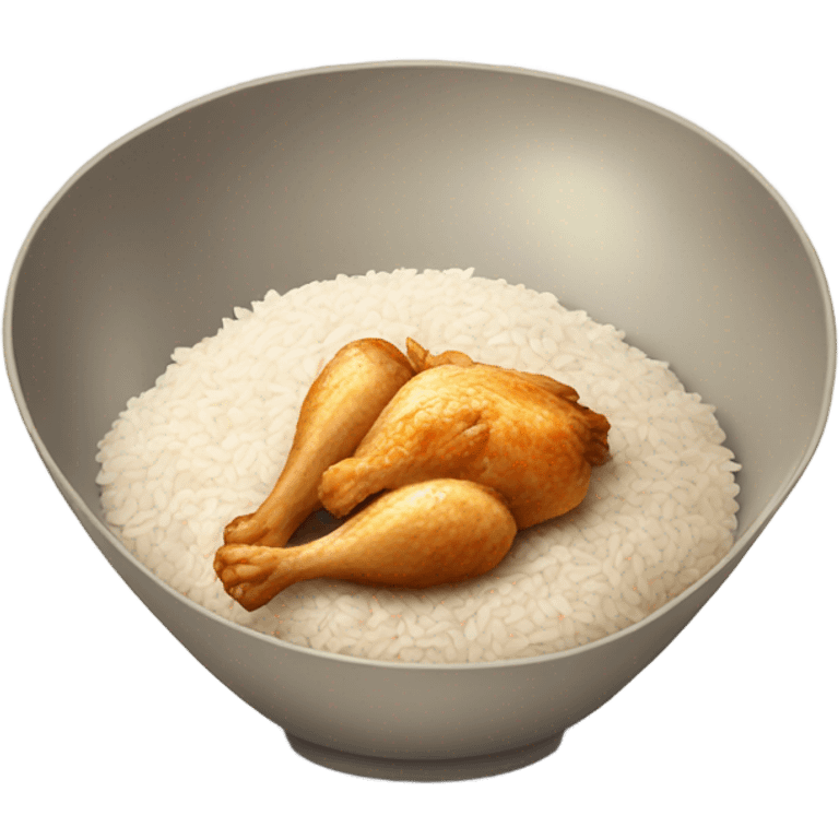 bowl of rice and chicken emoji