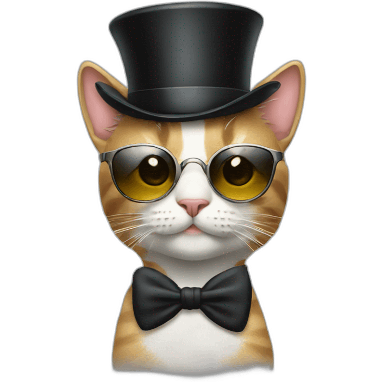 Cat with sunglasses and top hat emoji