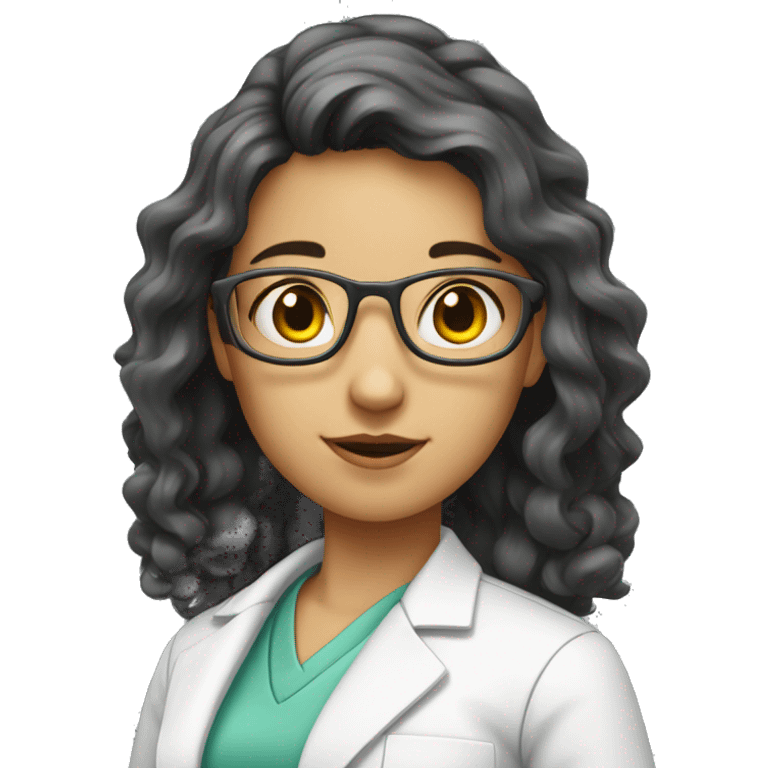 A scientists girl with semicurly air emoji