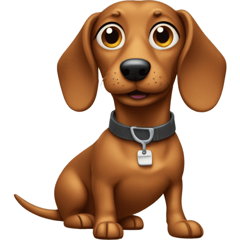 wiener dog working at a computer emoji