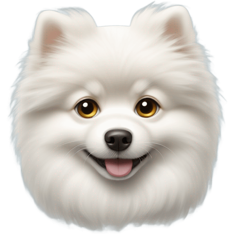 White Pomeranian dog puppy emoji