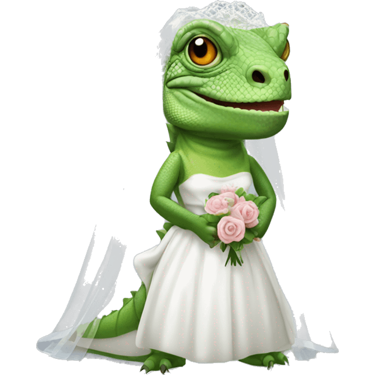 iguana dressed as a bride with veil emoji