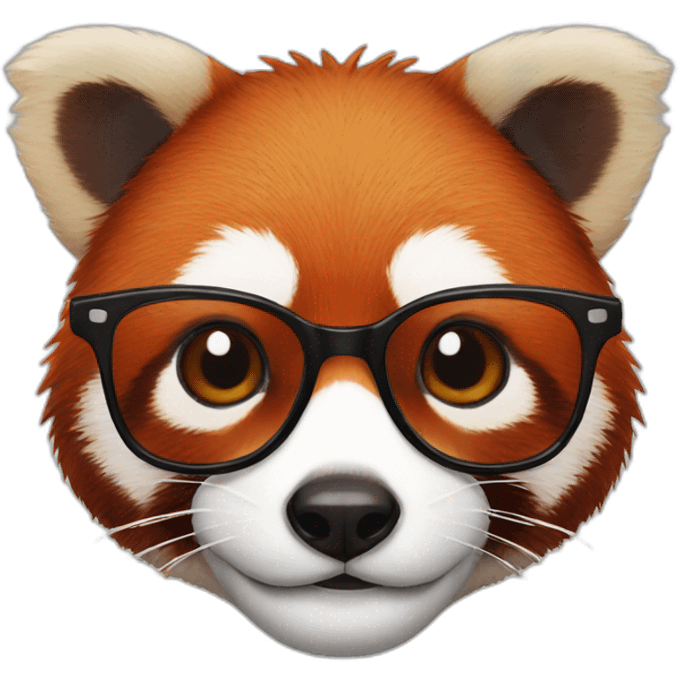 Red panda with glasses emoji