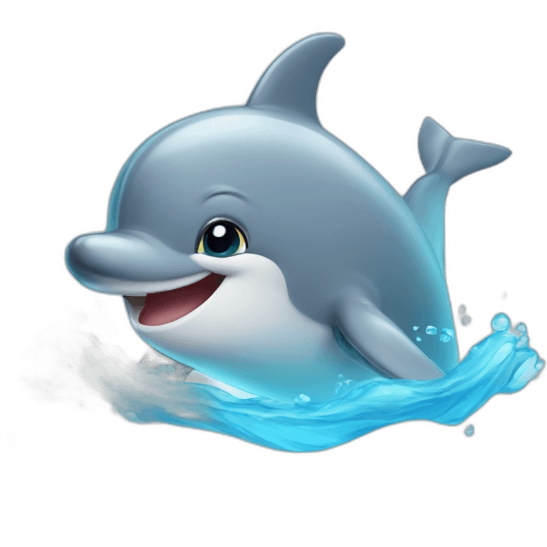 Cute little Smiling Dolphin emoji