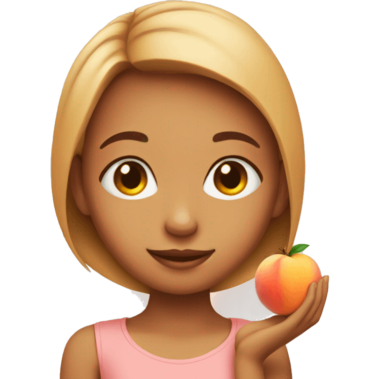 girl with a peach emoji