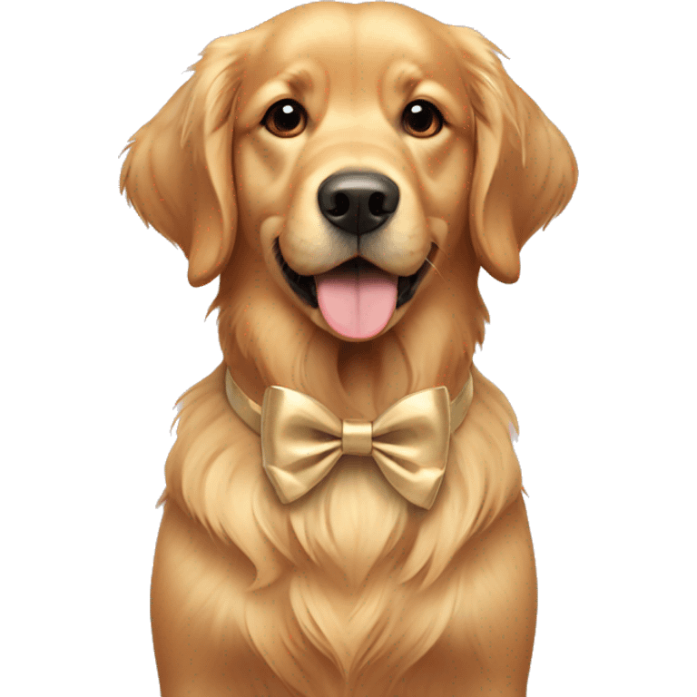 Golden Retriever wearing a bow emoji