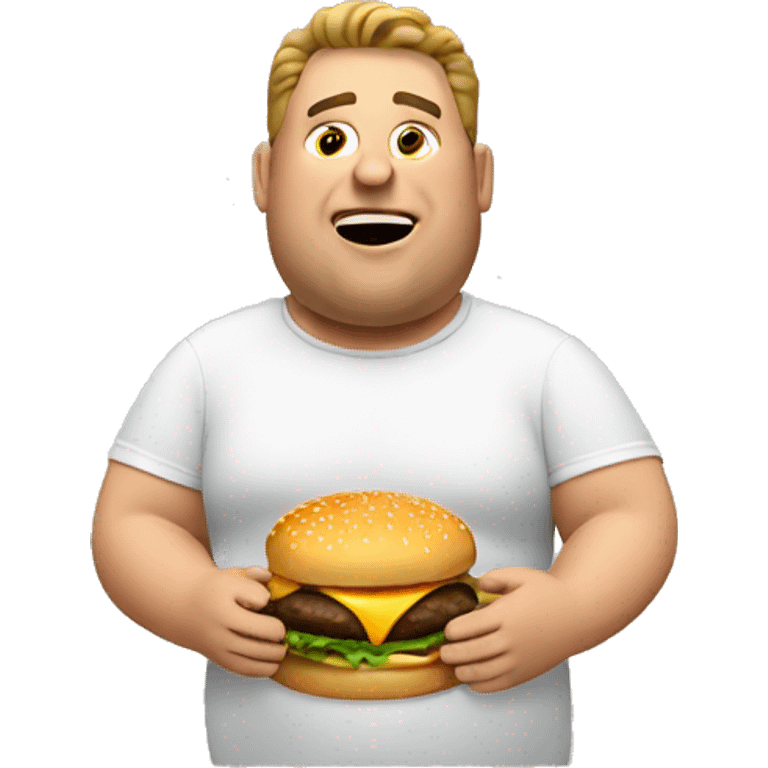 Fat guy eating a burger emoji