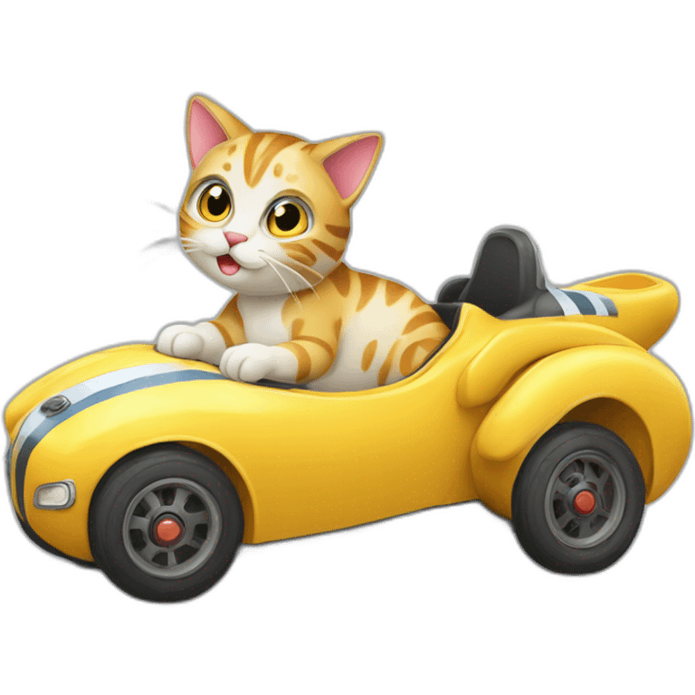 Koshka na gonochnoy mashine Cat on a racing car emoji