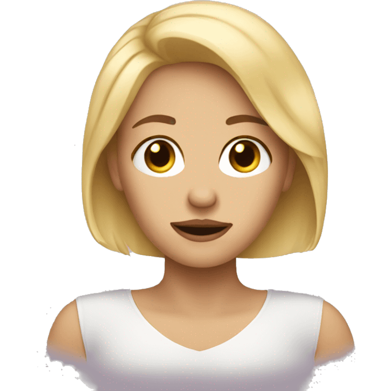 A blonde woman who has emotions emoji