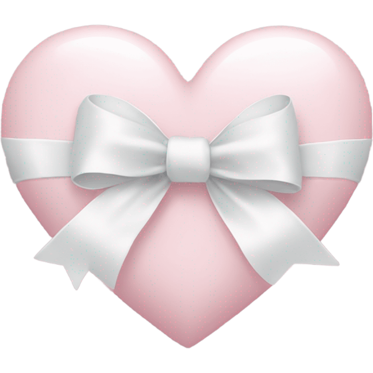 Pastel pink heart with white bow emoji