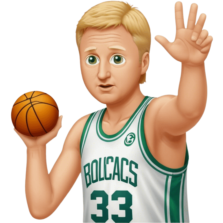 Larry bird shooting a 3 emoji