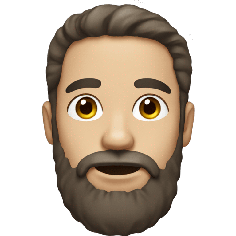 Man with beard on chin and overlip with freckles and dark brown hair emoji