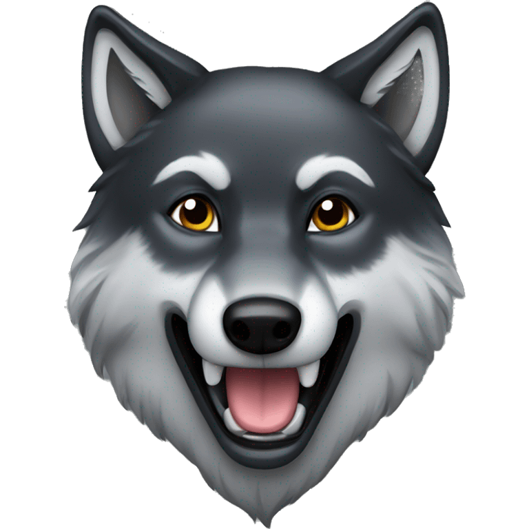 Dark grey/black wolf emoji