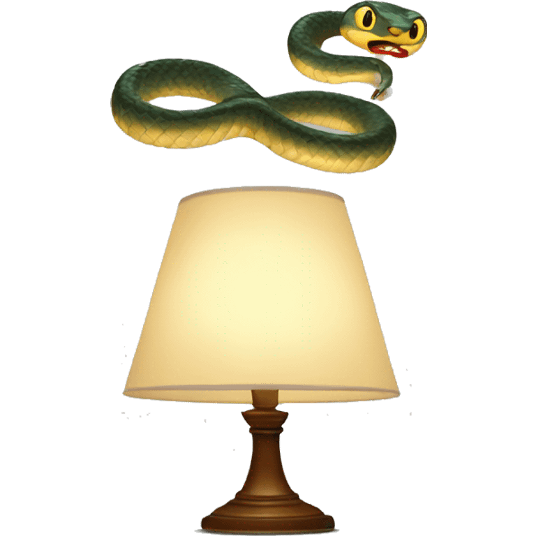 Snake with a lampshade over his head emoji