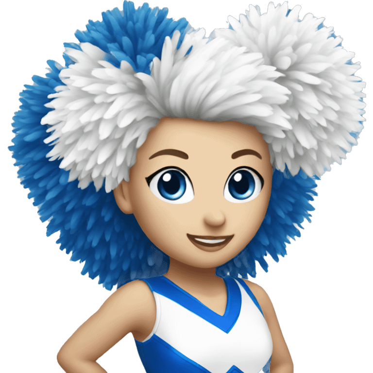 Blue and white cheerleader pom poms emoji