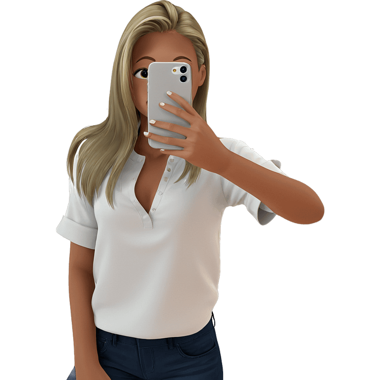 girl taking selfie indoors emoji