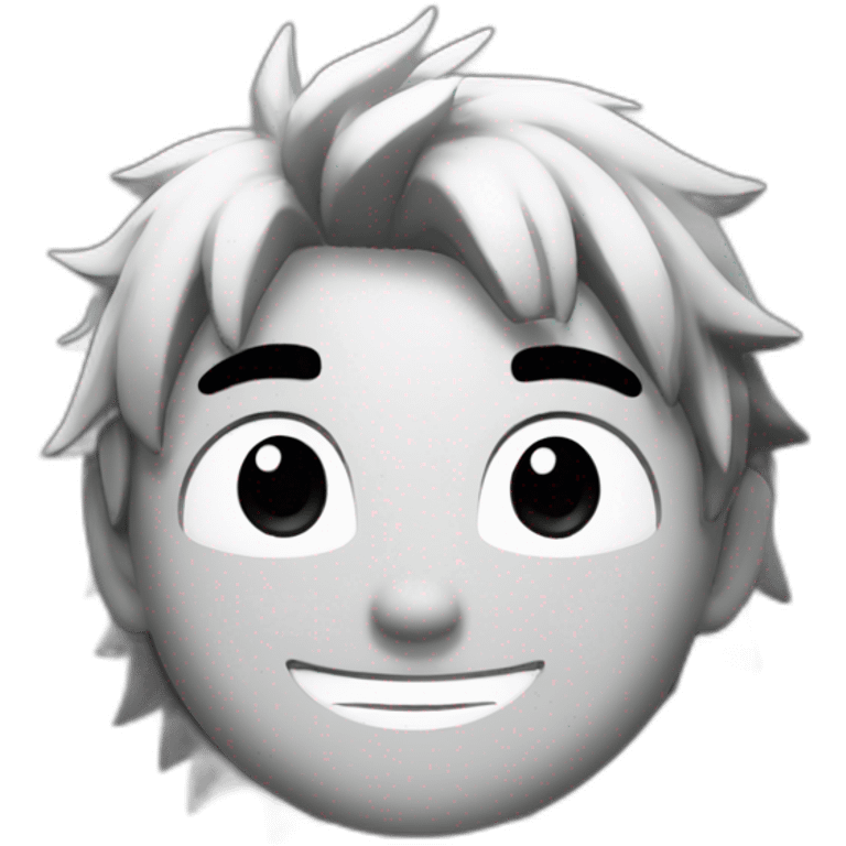 Natsu in black and white emoji