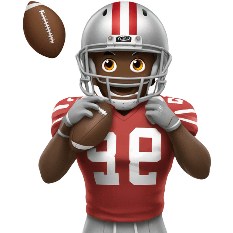 Buckeye holding a football  emoji