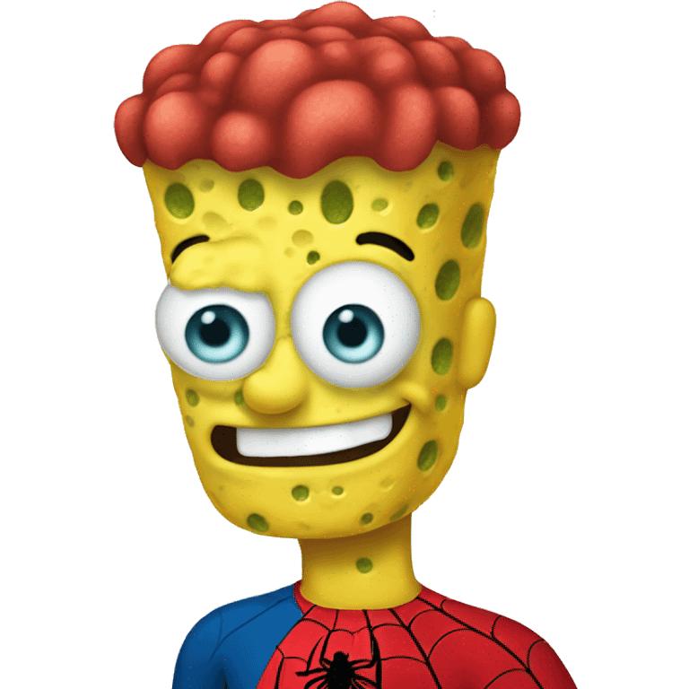 Spongbob combined with spiderman emoji