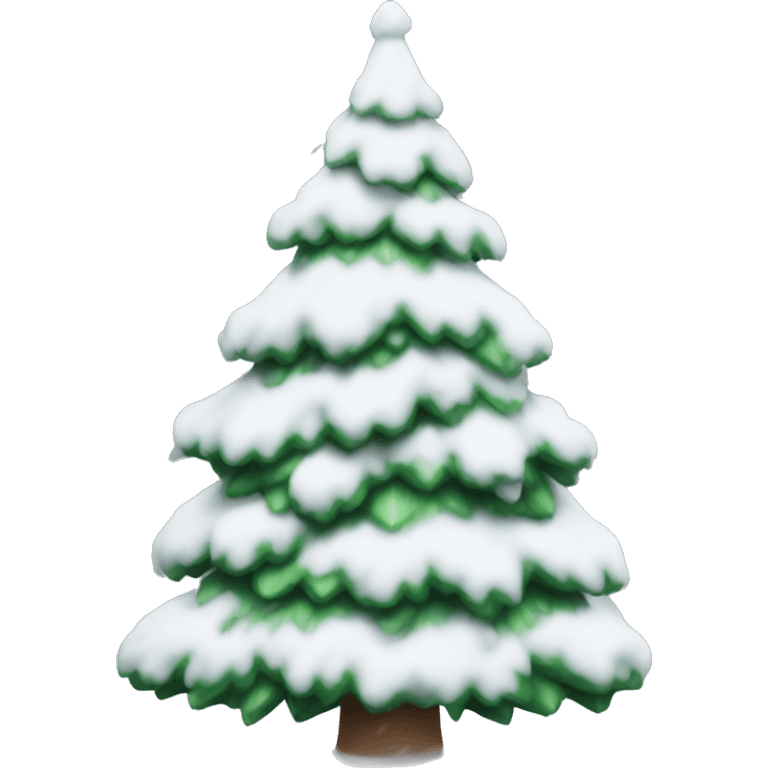 Christmas tree covered in snow emoji